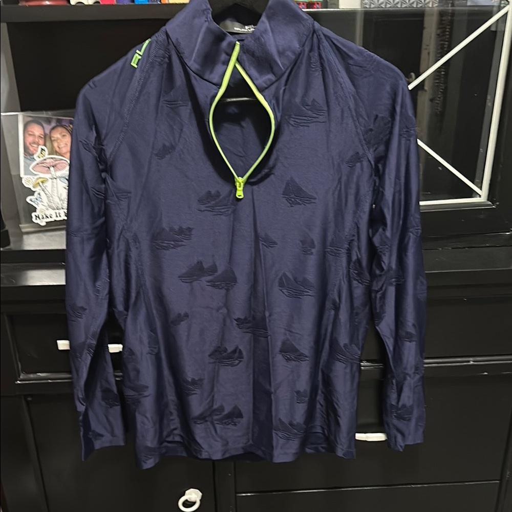 Ralph Lauren RLX Navy and Lime Pullover